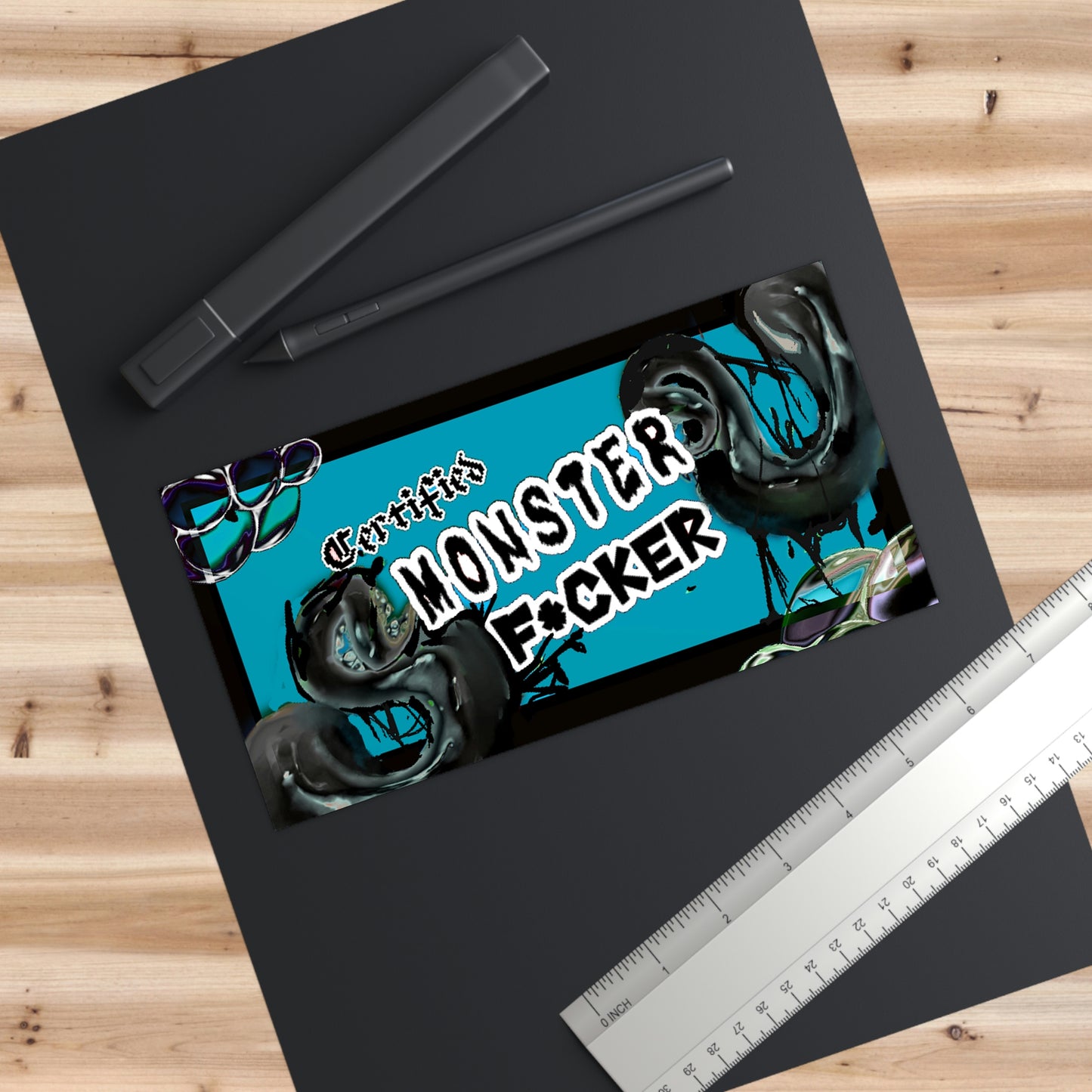 BLACK Monster fudgers Bumper Sticker