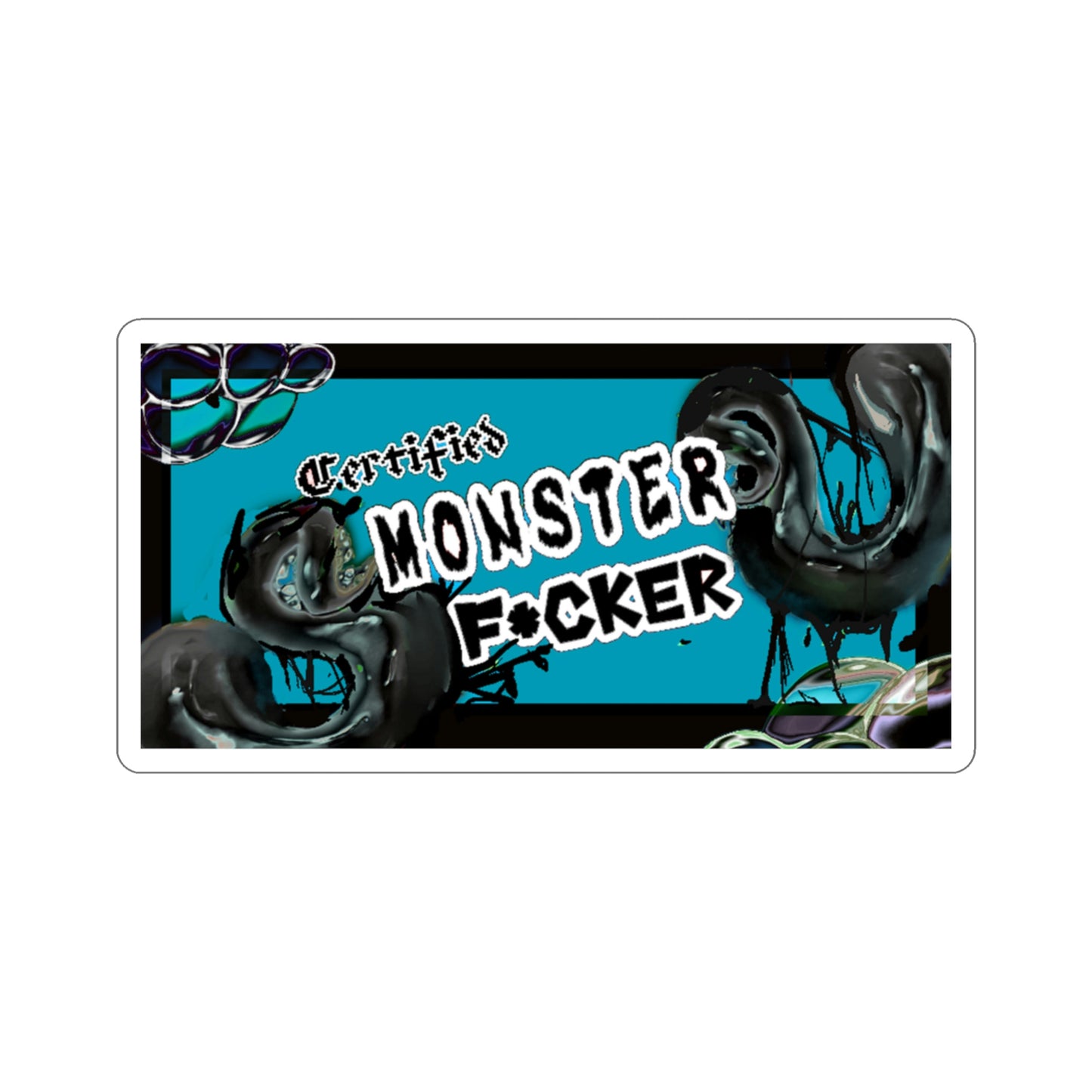 Black Monster fudger Kiss-Cut Stickers