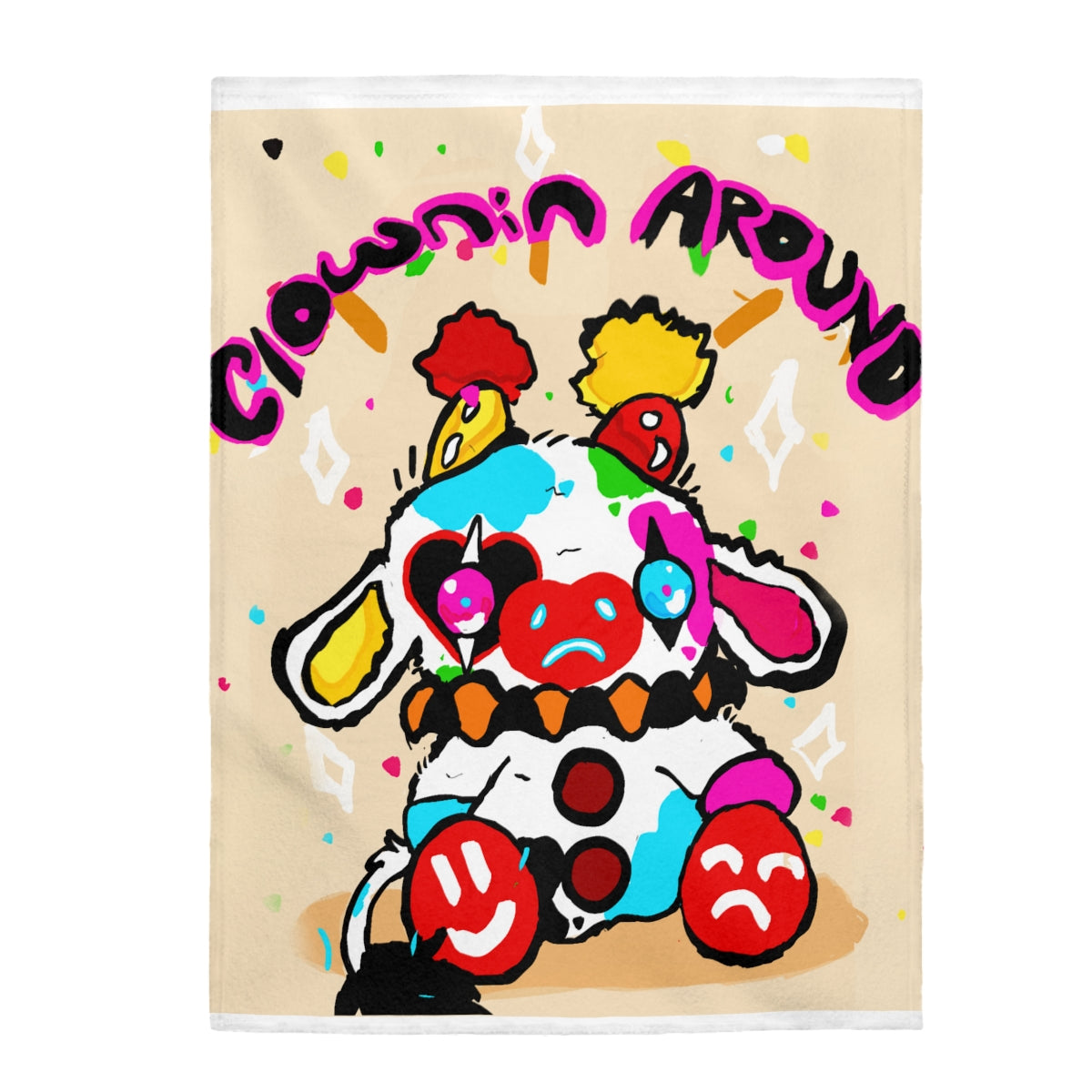 Clownin Around Velveteen Plush Blanket